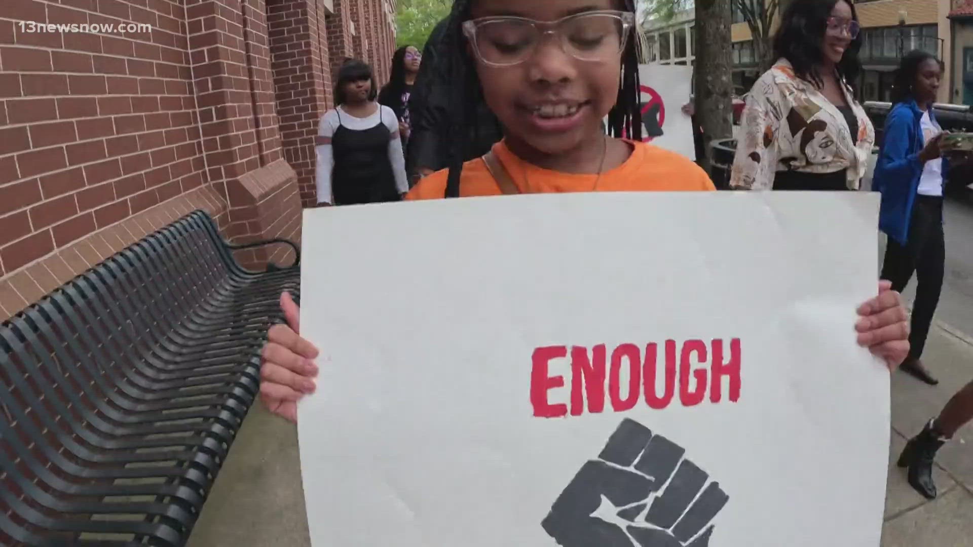 On Tuesday evening in the city's downtown area, members of a youth community group are wrapping up a march as they rallied for change.