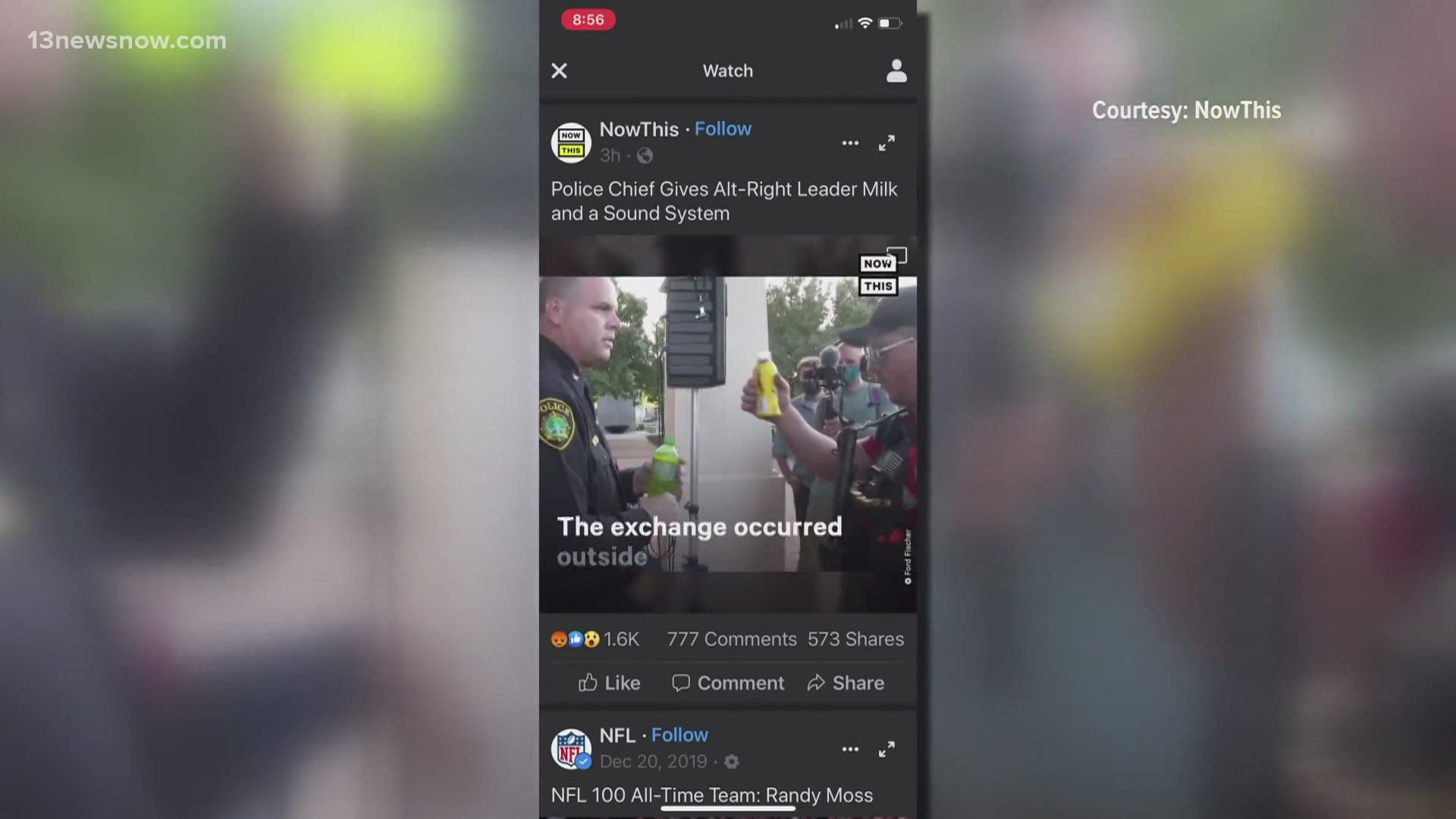 13News Now Niko Clemmons got answers from Newport News Police Chief Steve Drew after a social media clip circulated showing him speaking with far-right extremists.