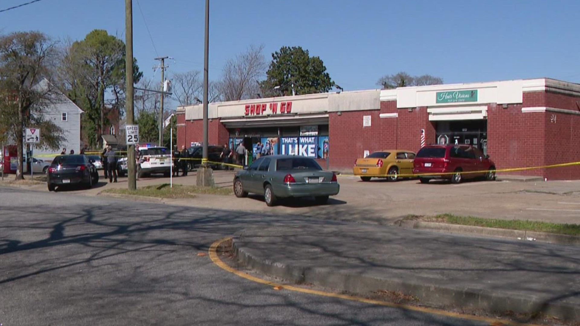 He was shot near the Shop 'N' Go convenience store in the Hardy Field area of Norfolk, in the middle of the day Wednesday.