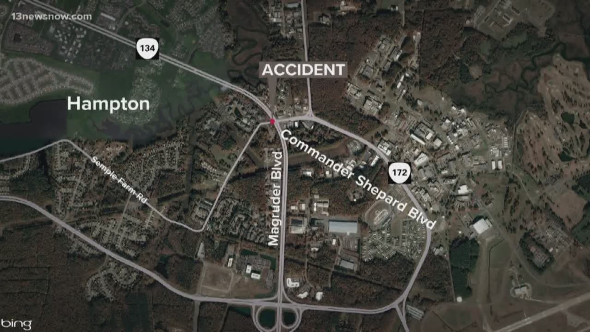 An early morning crash on Magruder Blvd. in Hampton killed one person.