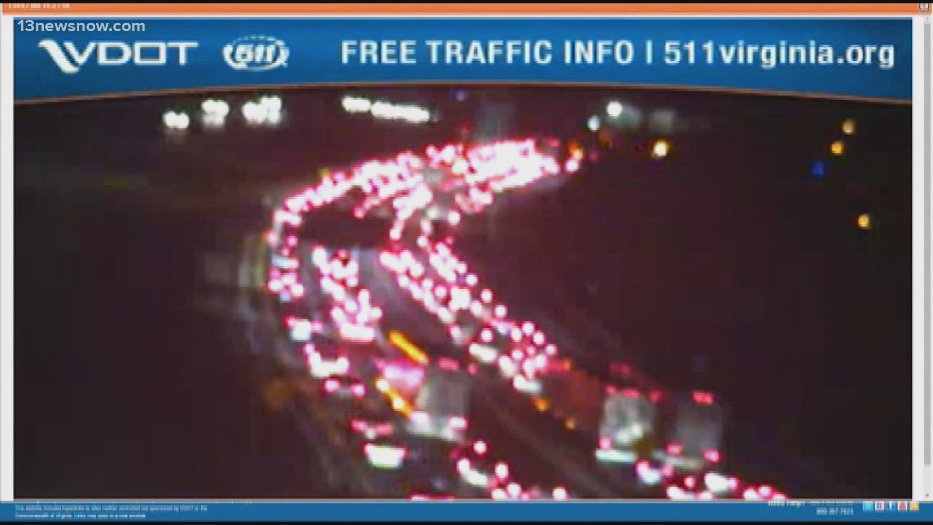 VSP says that just before 6 p.m. on Monday they were called to investigate a two-vehicle crash in the southbound lanes of I-664 in the Bowers Hill area.