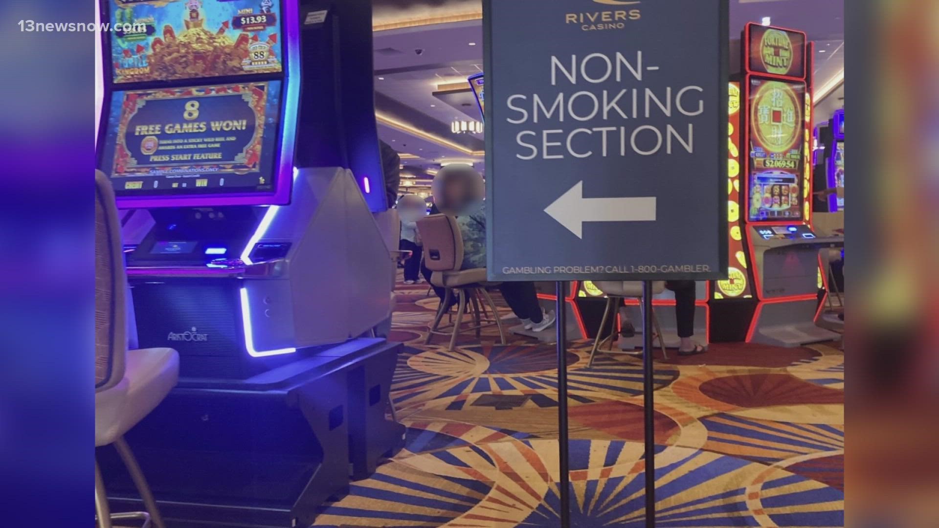 No smoking signs are going up in parts of Rivers Casino Portsmouth. Several people have complained about the smell of smoke since the casino opened.