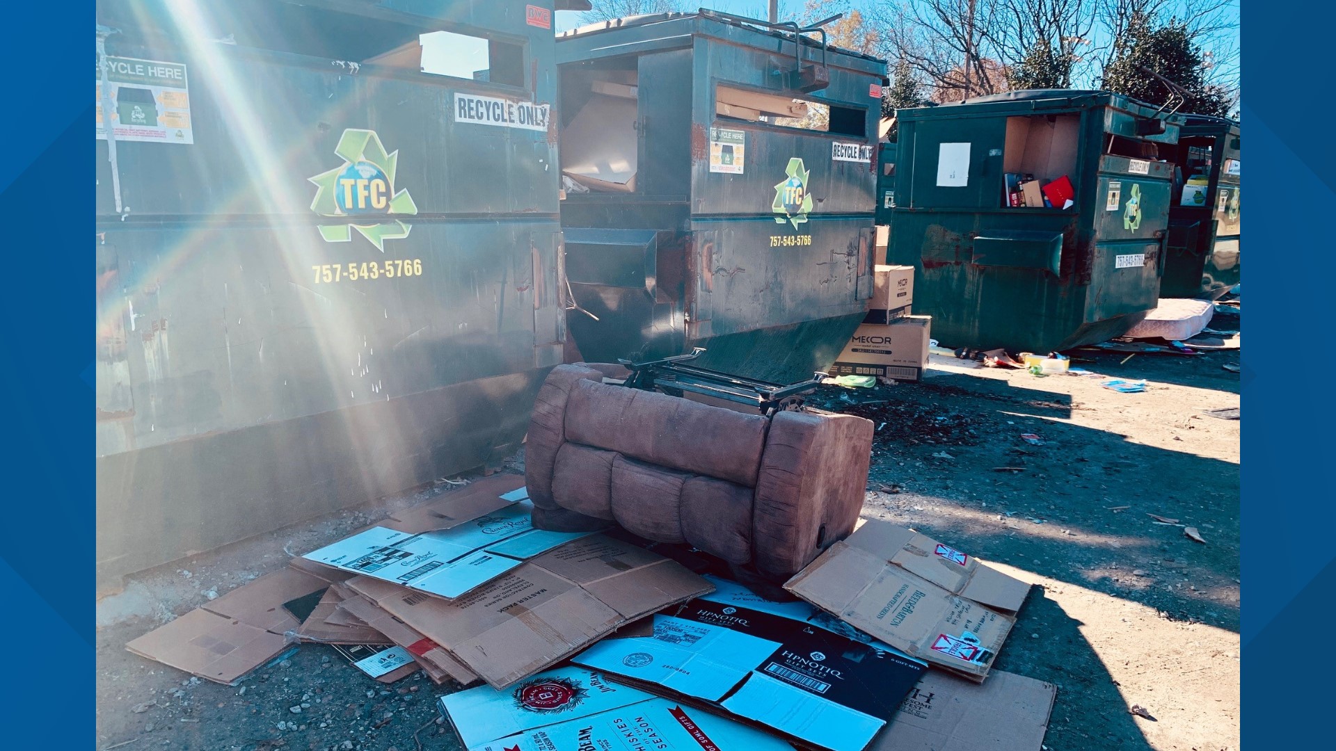 Illegal dumping causing two recycle centers to shut down in Virginia