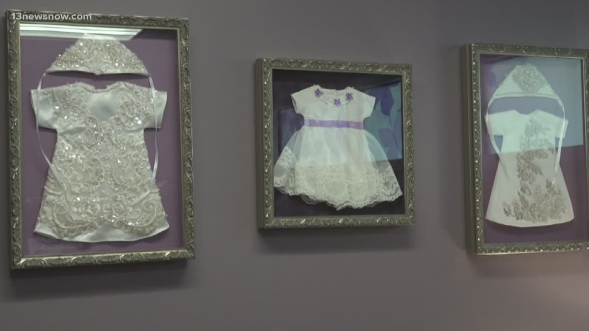 "Butterfly Room" is for families of babies who are stillborn or die just after birth. Ten years ago, Heather and Demitri Wilson lost their newborn daughter Kennedy. They were able to channel their grief into Kennedy’s Angel Gowns, a charity that makes burial gowns and onesies from donated wedding dresses to share with families across the country.