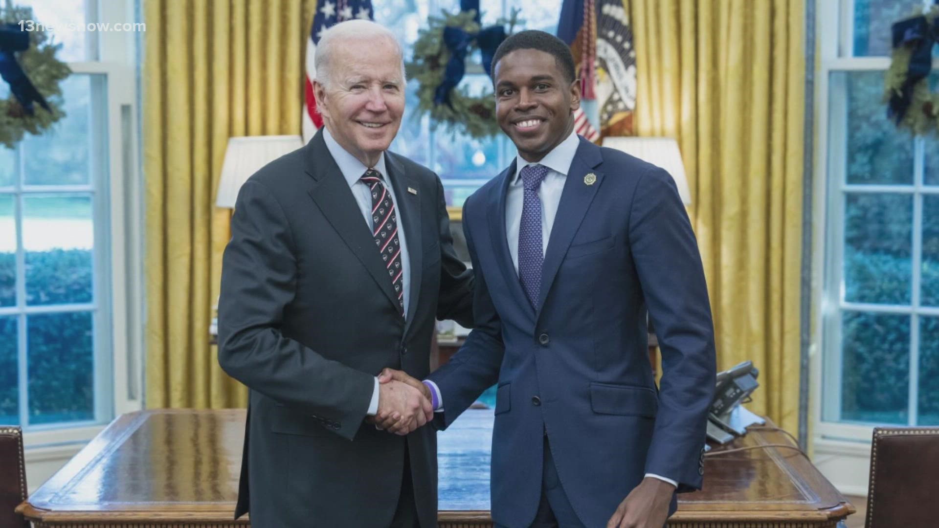 Newport News Mayor Phillip Jones visited the nation's capital today to meet with President Biden and White House leaders.
