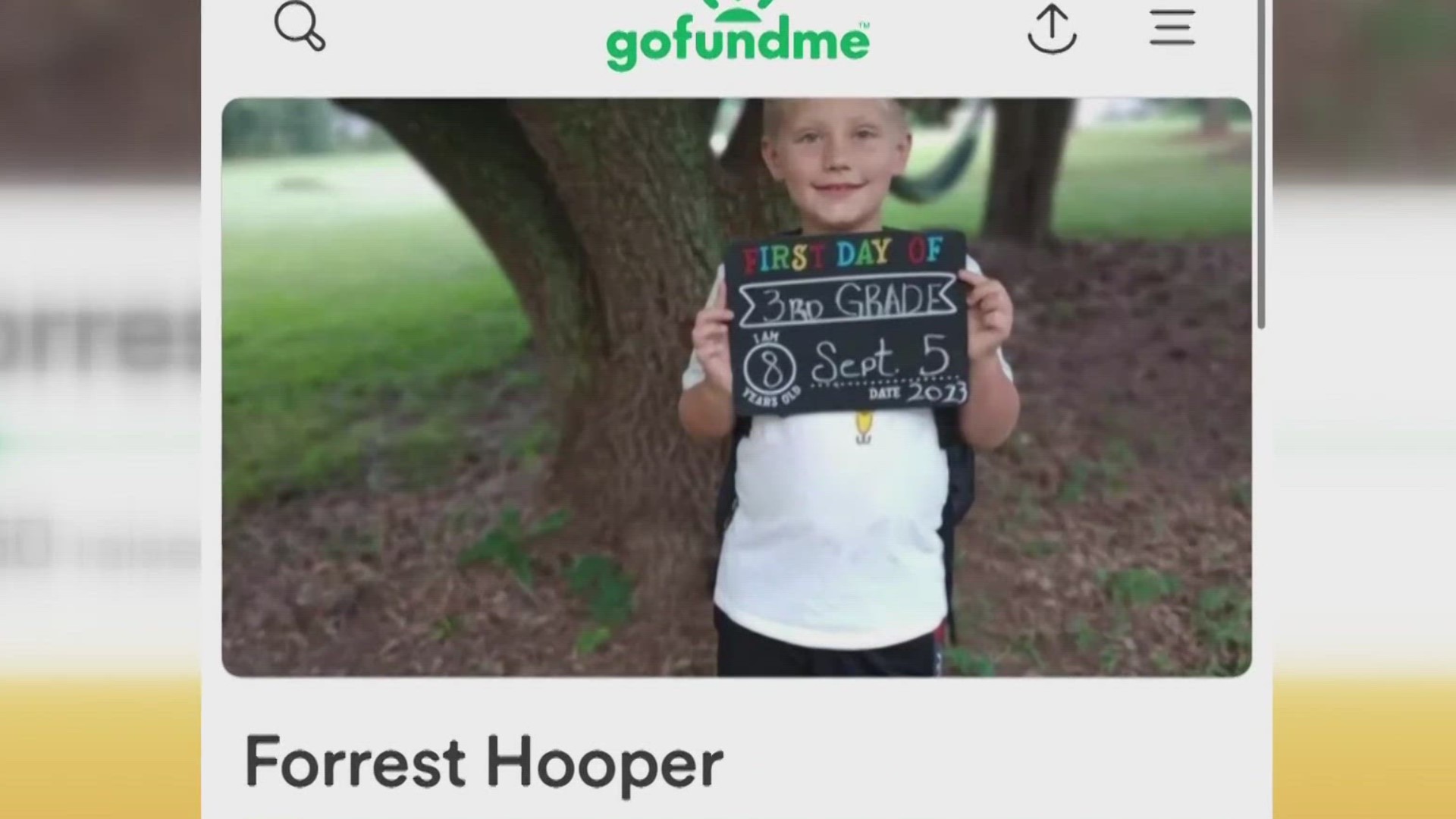 8-year-old Forrest Hooper was rushed to a hospital where he ultimately died from his injuries, police said.