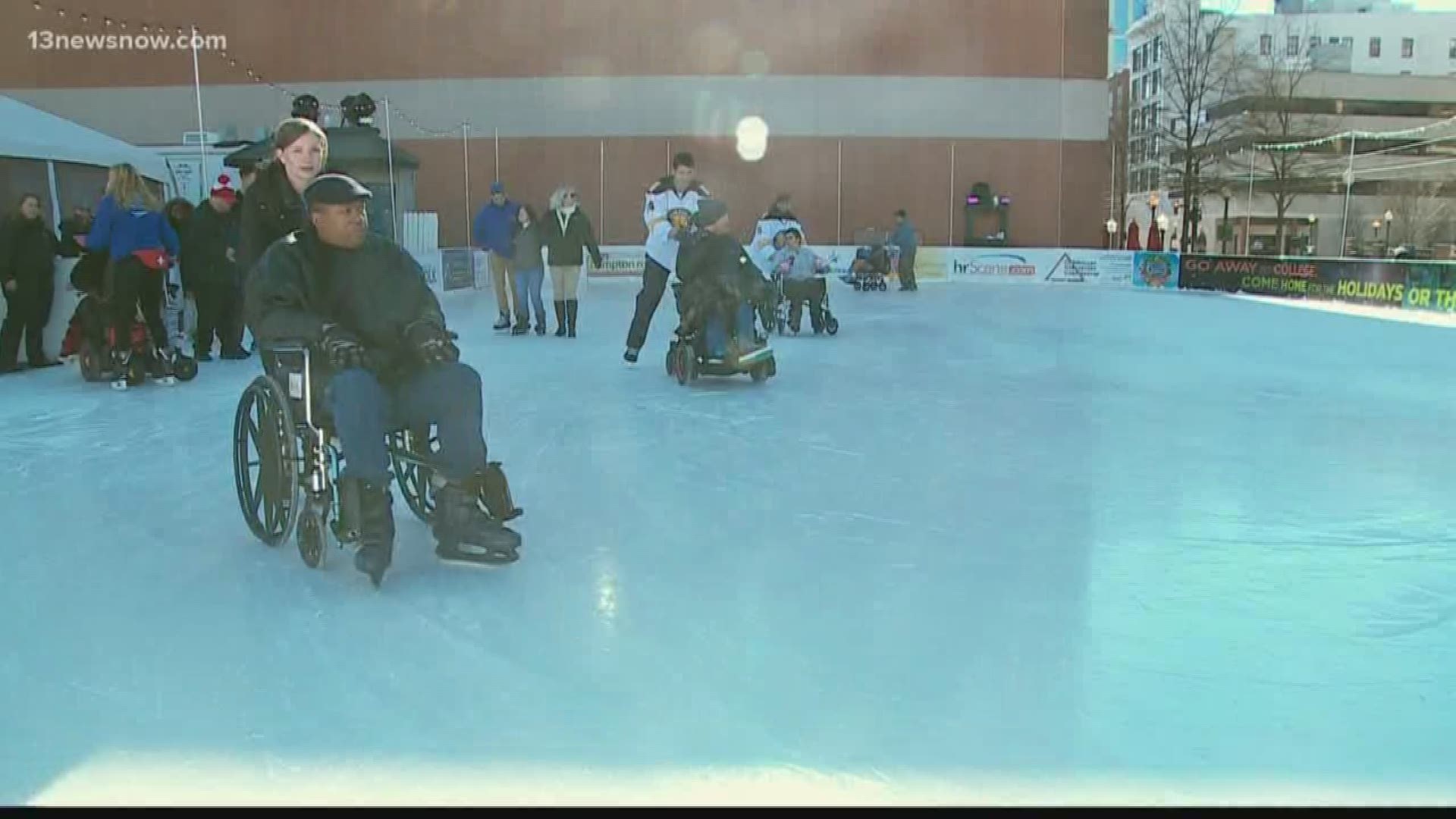 The Norfolk Admirals stepped on the ice with people from the Ability Center.