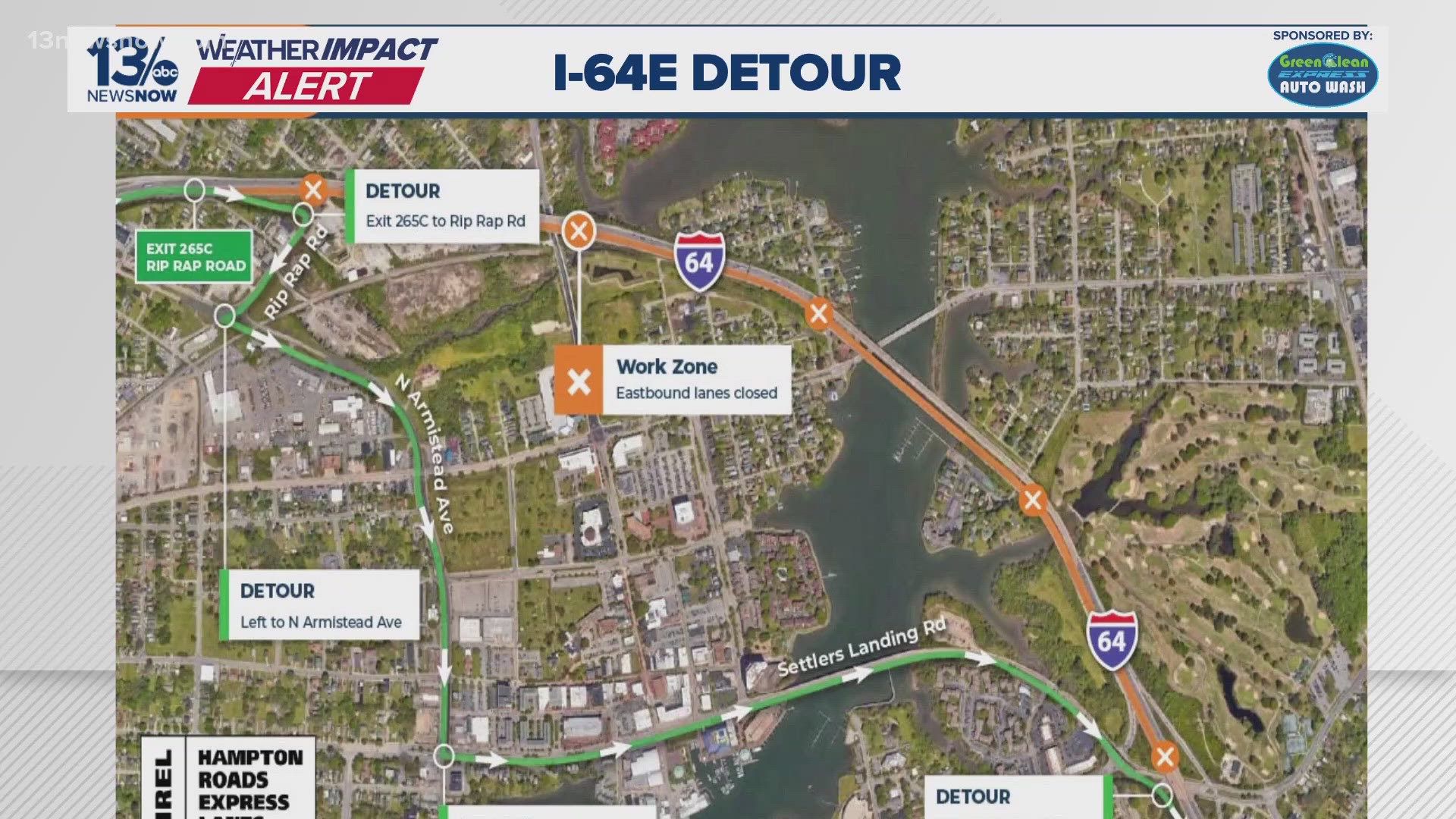 Overnight road work to shut all I-64 lanes near HRBT | 13newsnow.com