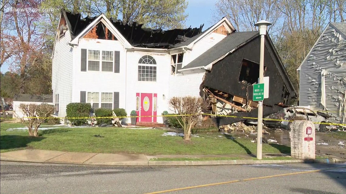 House in Hampton burns down after car crashes into it