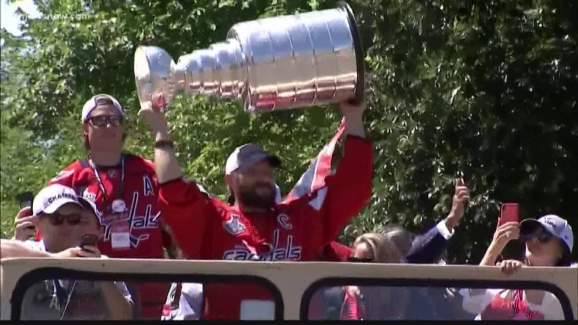 Showing off their Stanley Cup, the Washington Capitals celebrated with their fans in their first ever championship parade in D.C.