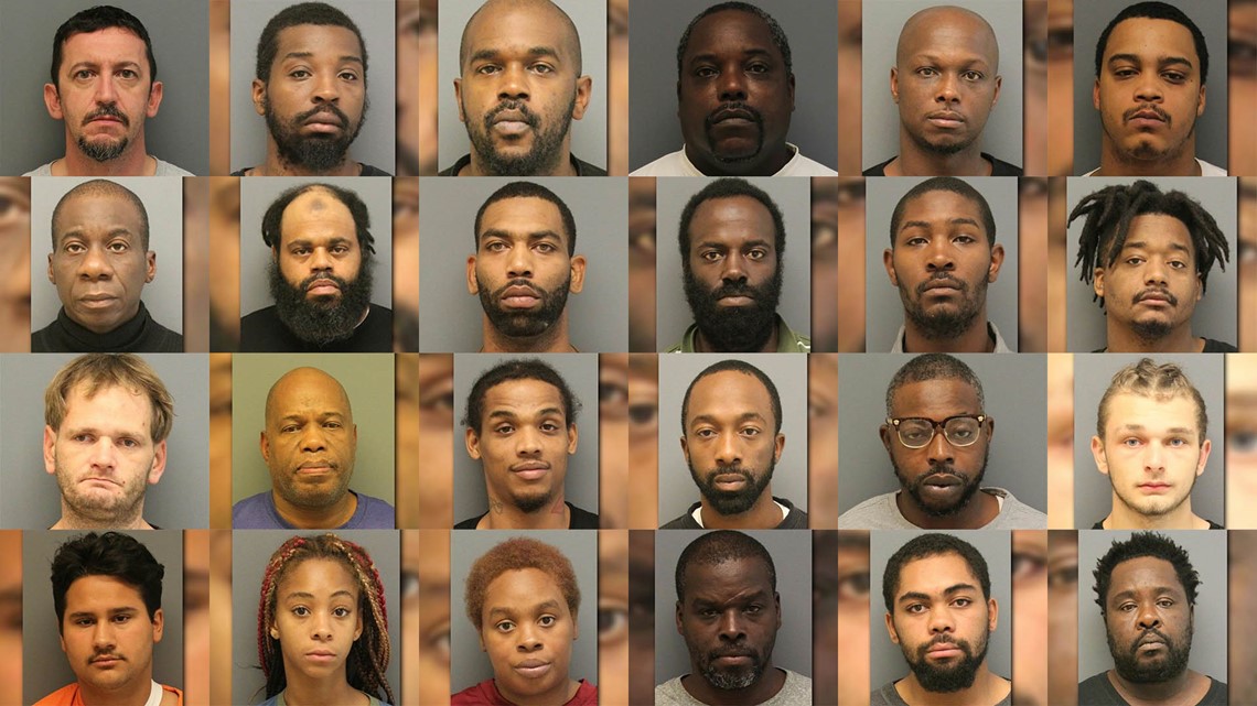 PHOTOS 24 of the 27 fugitives arrested in a citywide sweep by Newport