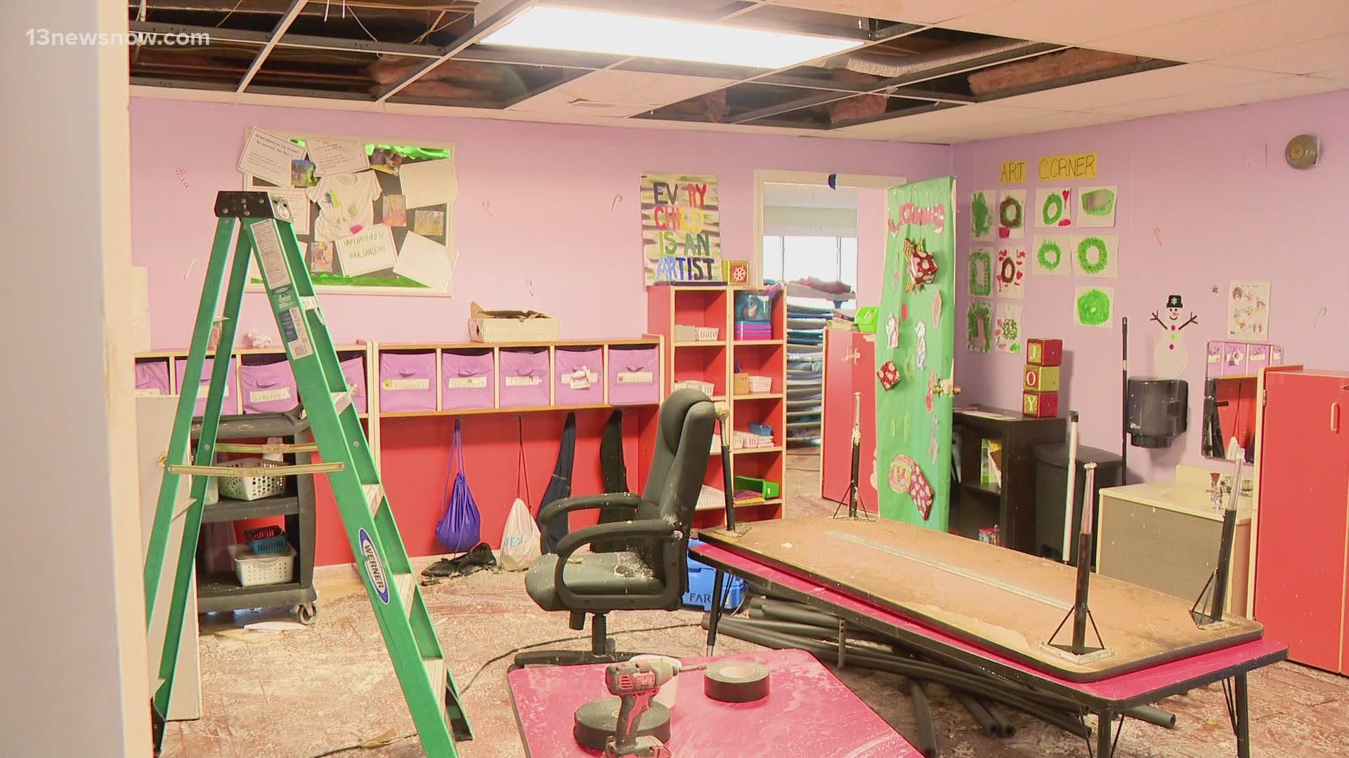 A pipe burst at Brilliant Beginnings Learning Center in Virginia Beach and now the daycare is closed to undergo repairs.