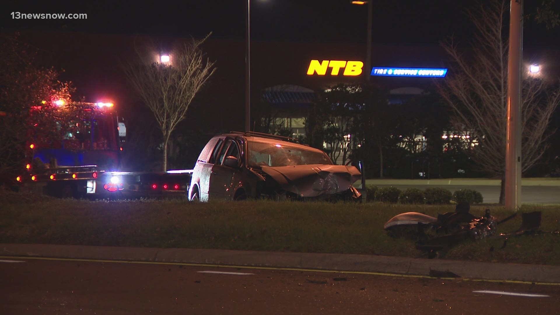 A driver was taken to the hospital after a crash at Wishart and Independence.