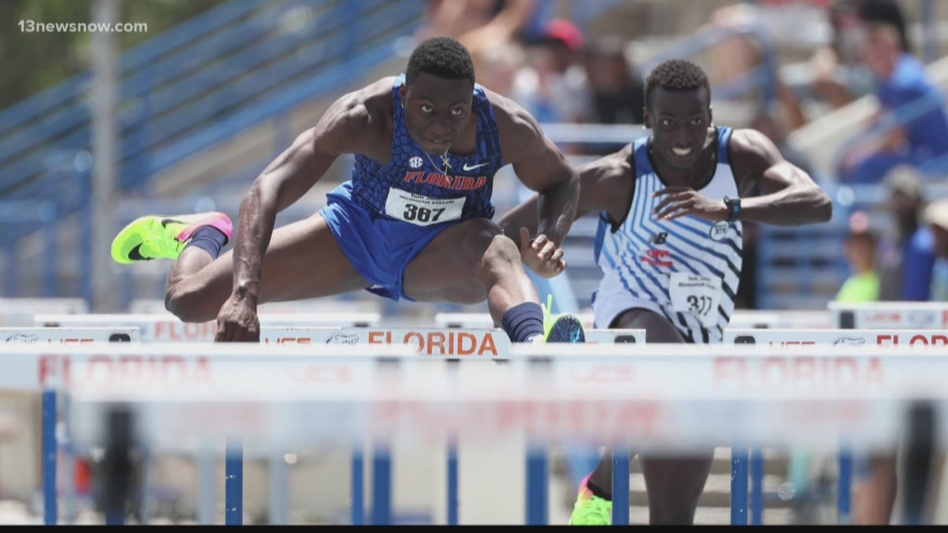 A Grassfield High alum, a freshman NCAA champ for Florida, Holloway recently ran the second fastest 110 m hurdles in collegiate history.