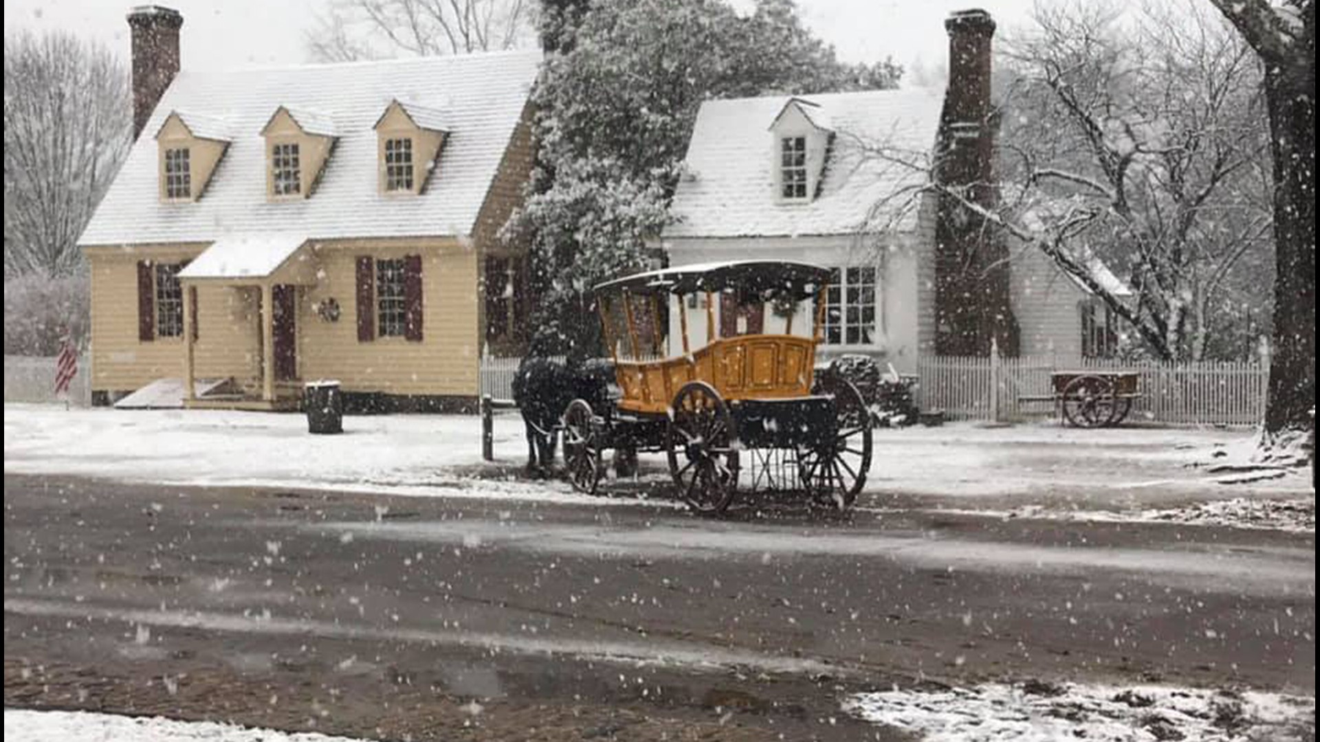 Williamsburg, areas on Peninsula winter wonderland