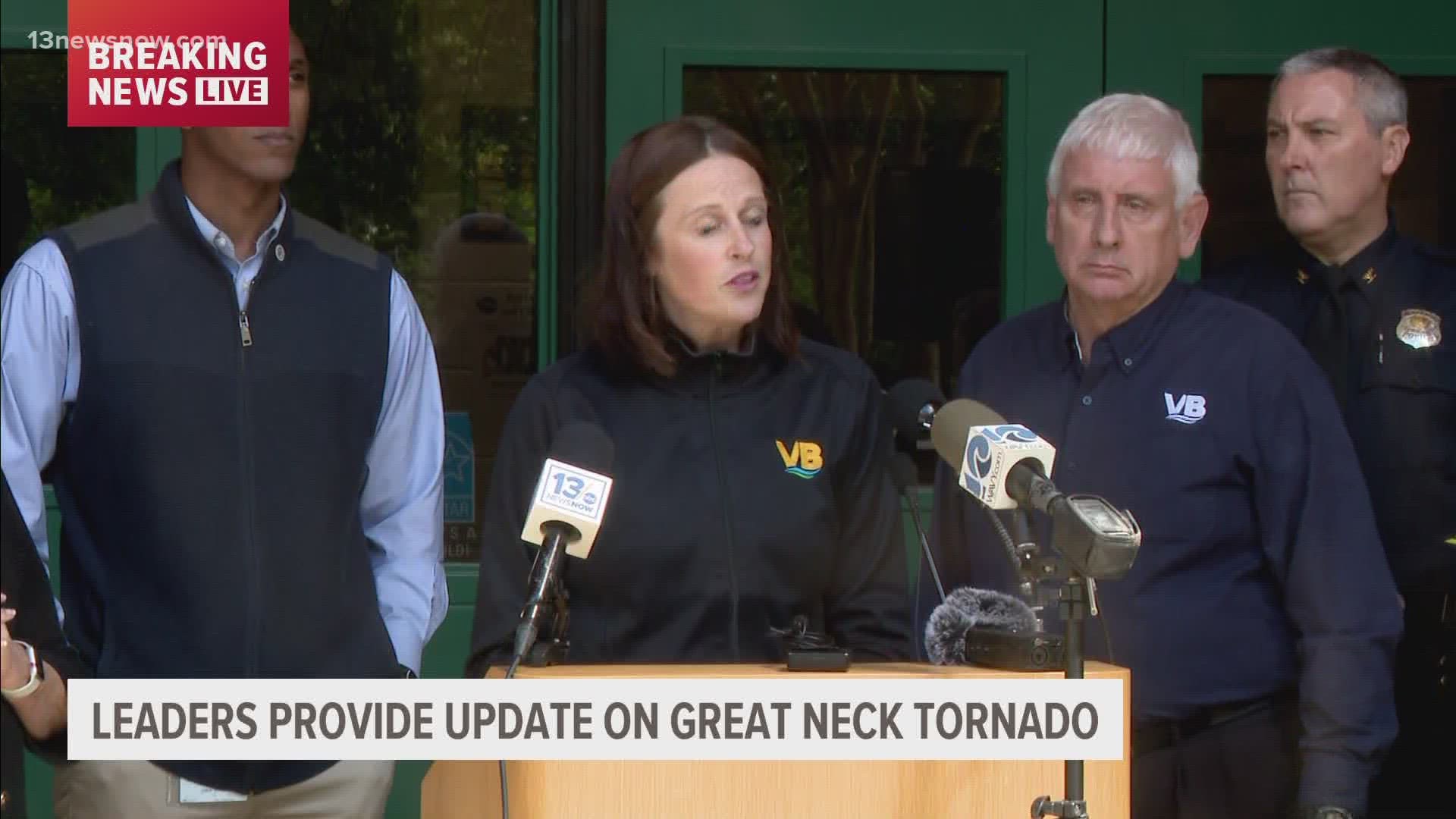Mayor Bobby Dyer and other city leaders are holding a press conference about last night's tornado in the Great Neck area, and the recovery efforts.