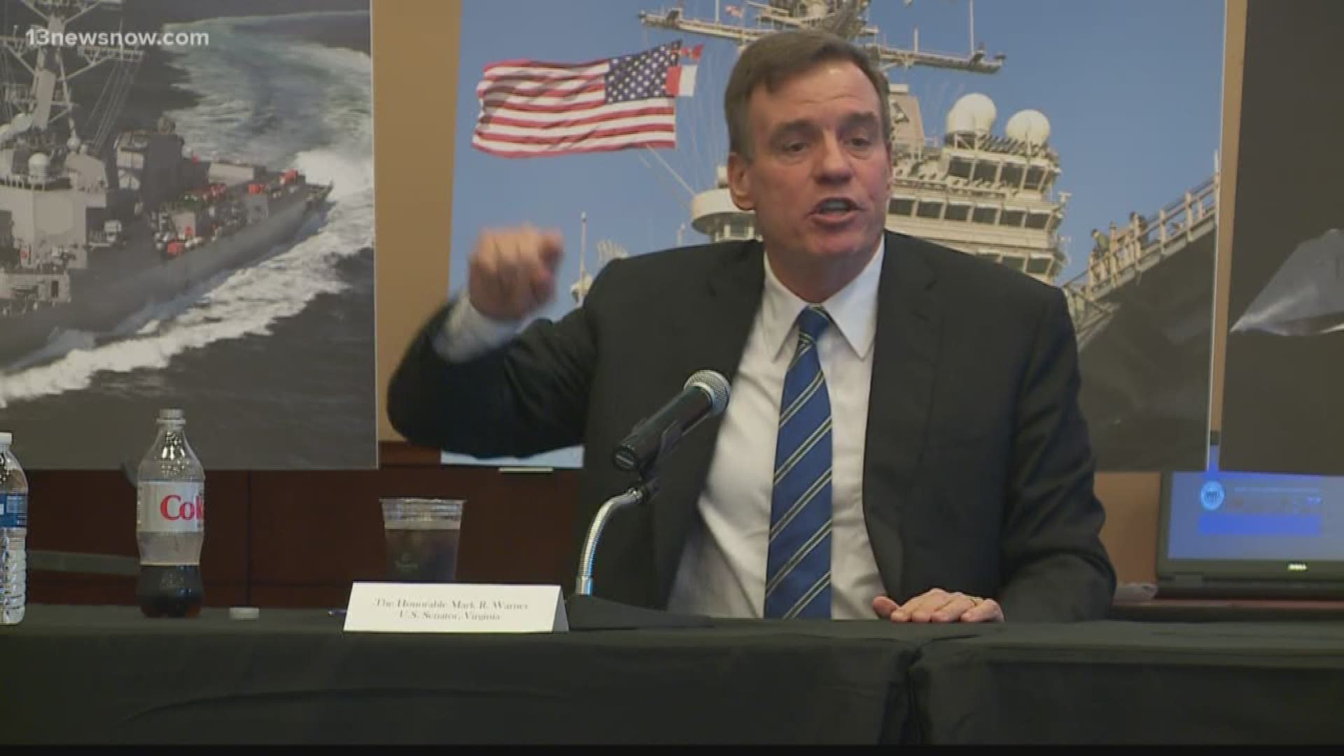 Senator Mark Warner made a stop in Norfolk today to address issues affecting the military community right here in Hampton Roads.