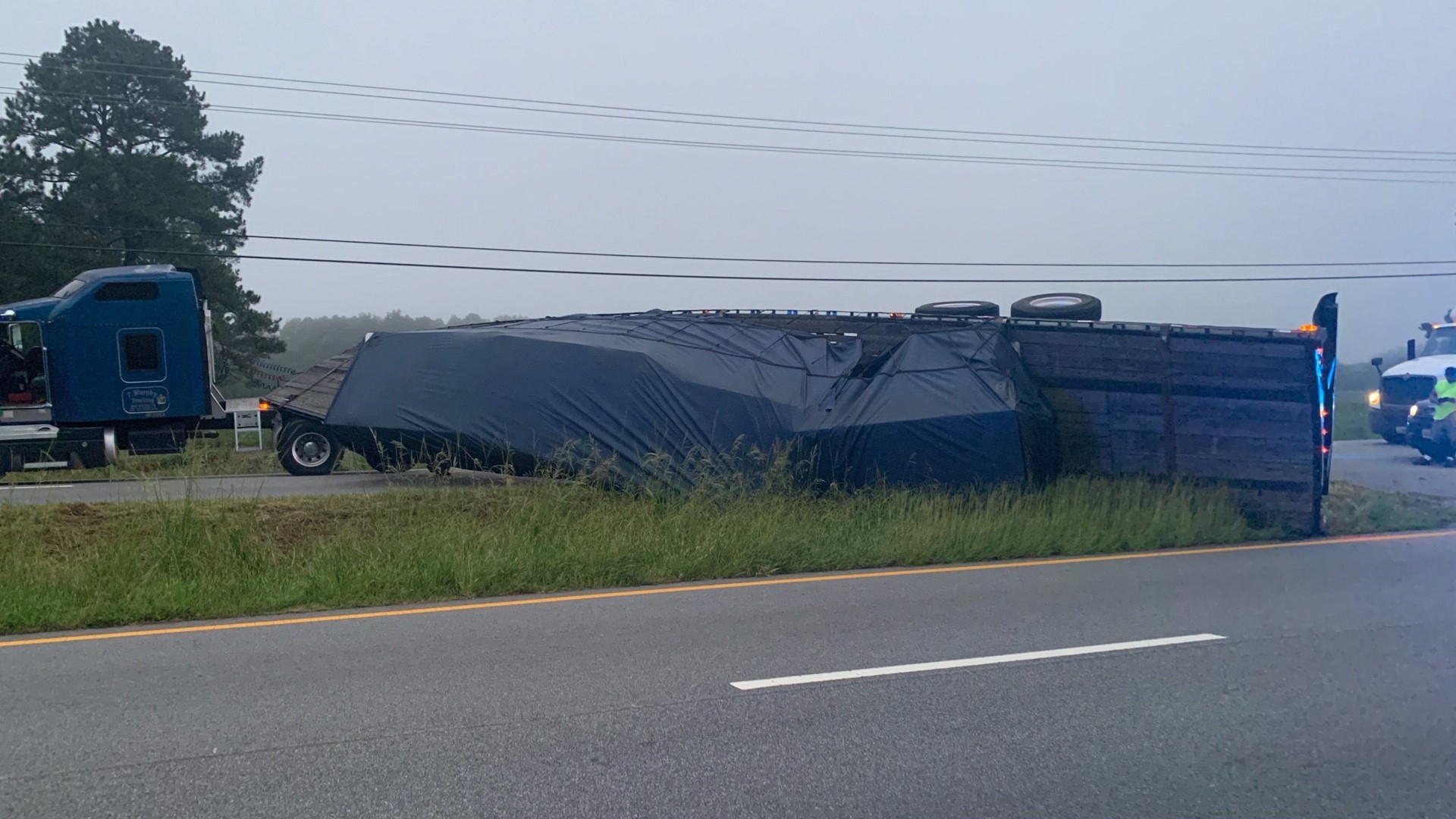 No one injured in overturned tractor trailer crash on Route 58 in ...