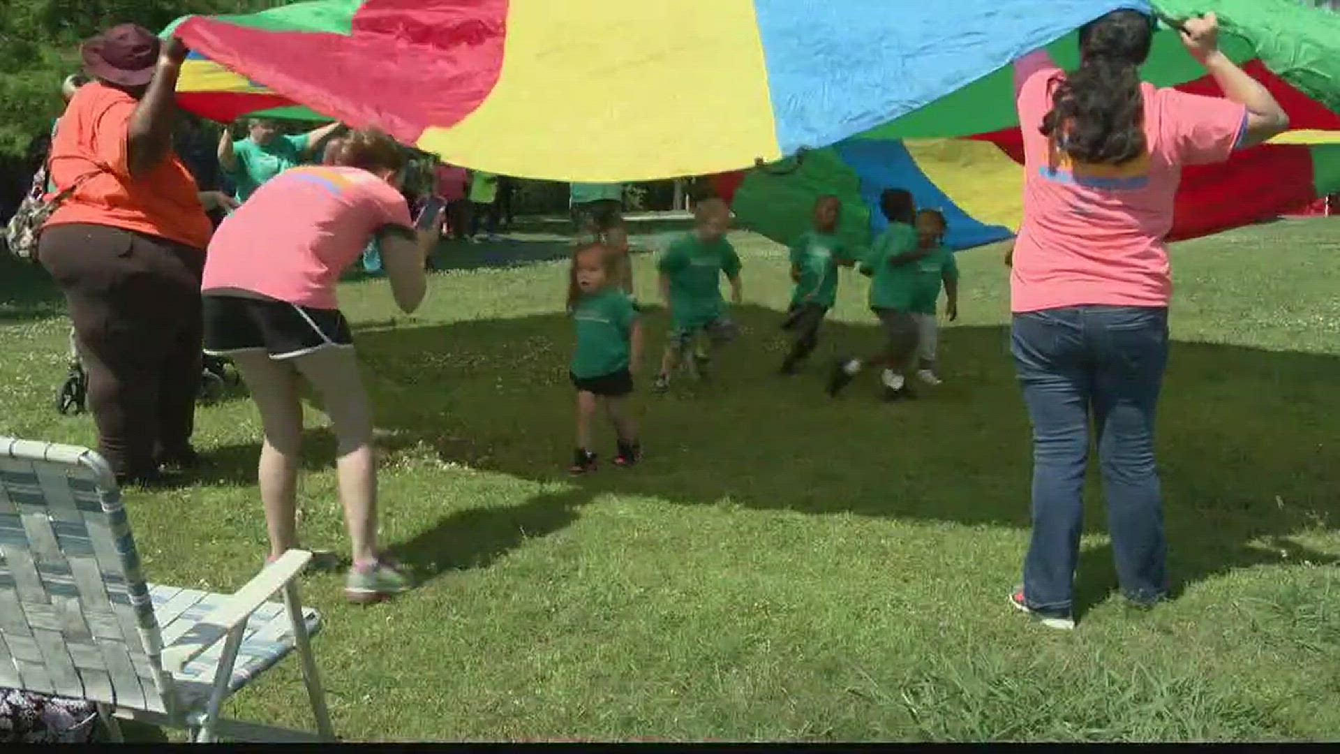 Preschoolers participate in Special Olympics
