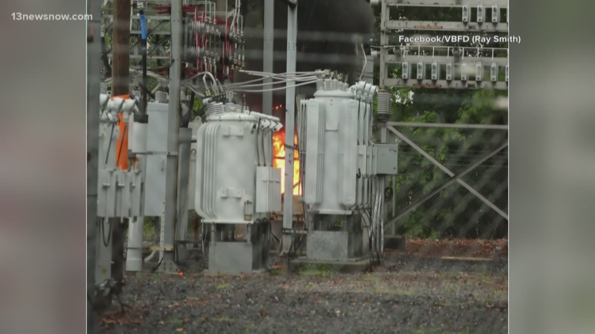 A fire damaged a Dominion Energy circuit breaker as storms rolled through the area Sunday. Based on the timing crews determined lightning didn't cause the fire. They're still investigating what caused the fire.