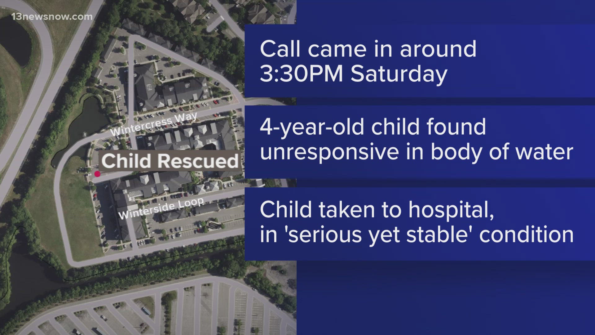 4-year-old found unresponsive in Chesapeake water | 13newsnow.com