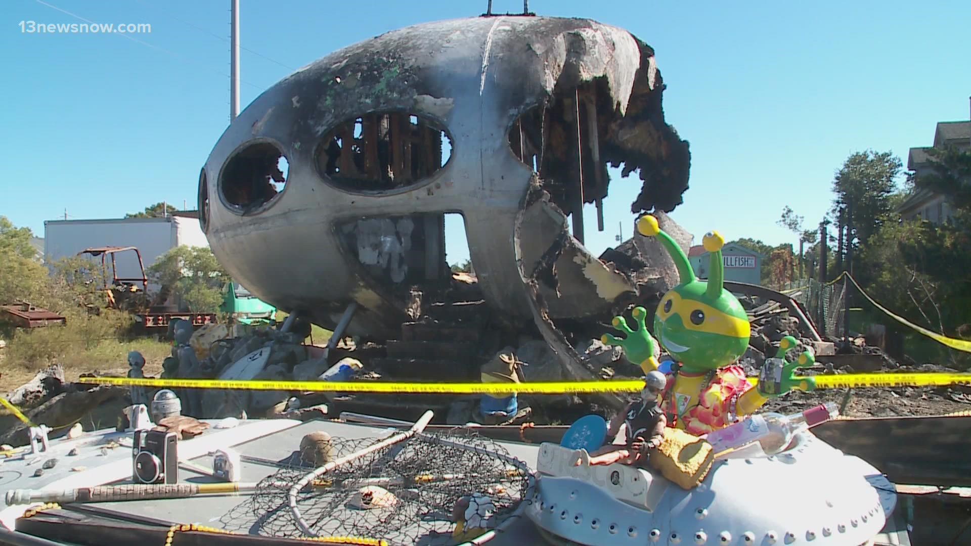 Frisco UFO spaceship: Fire destroys Outer Banks landmark 