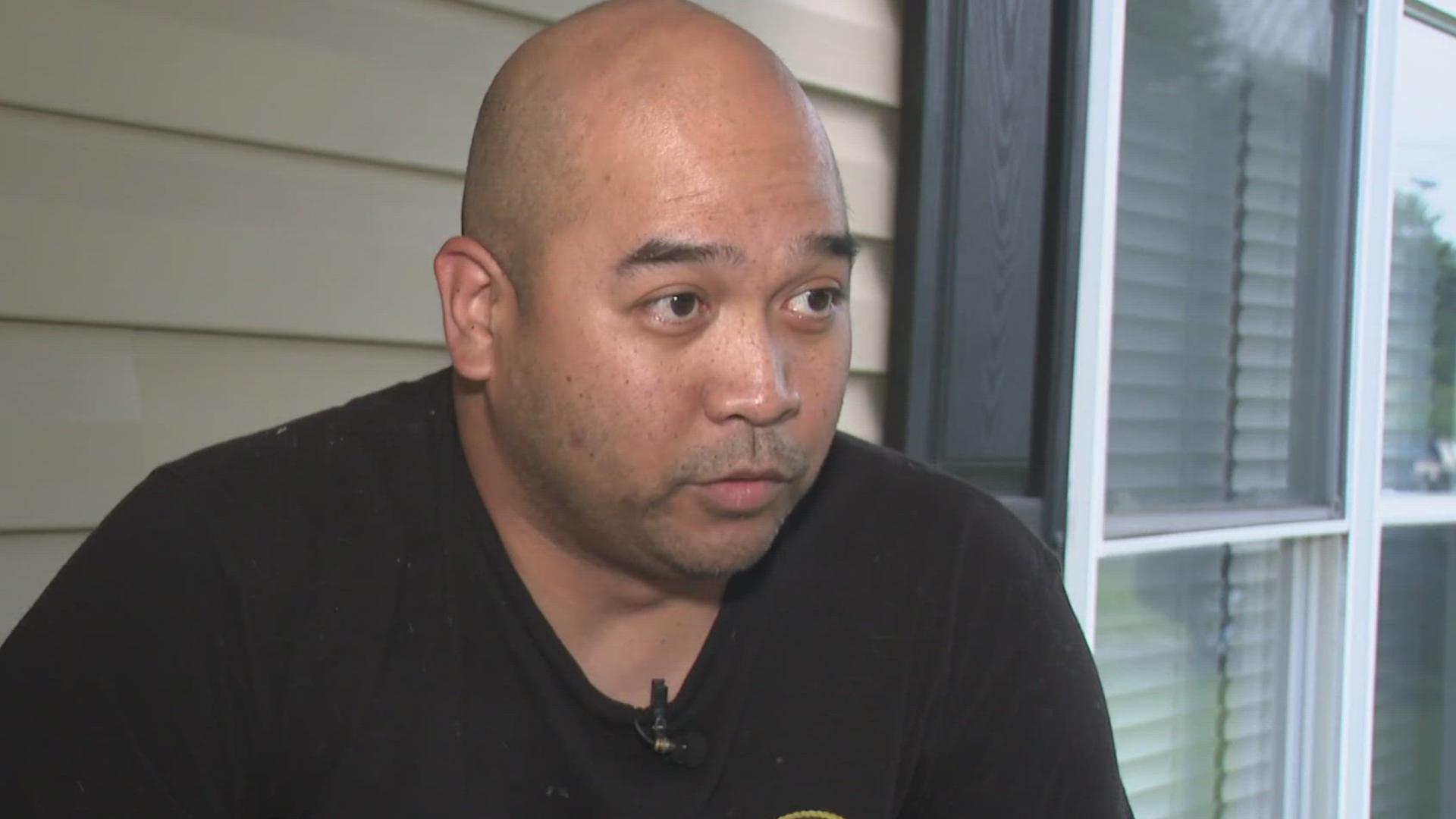 Tonight, a navy chief is recovering after he was hit by a stray bullet inside his own home!