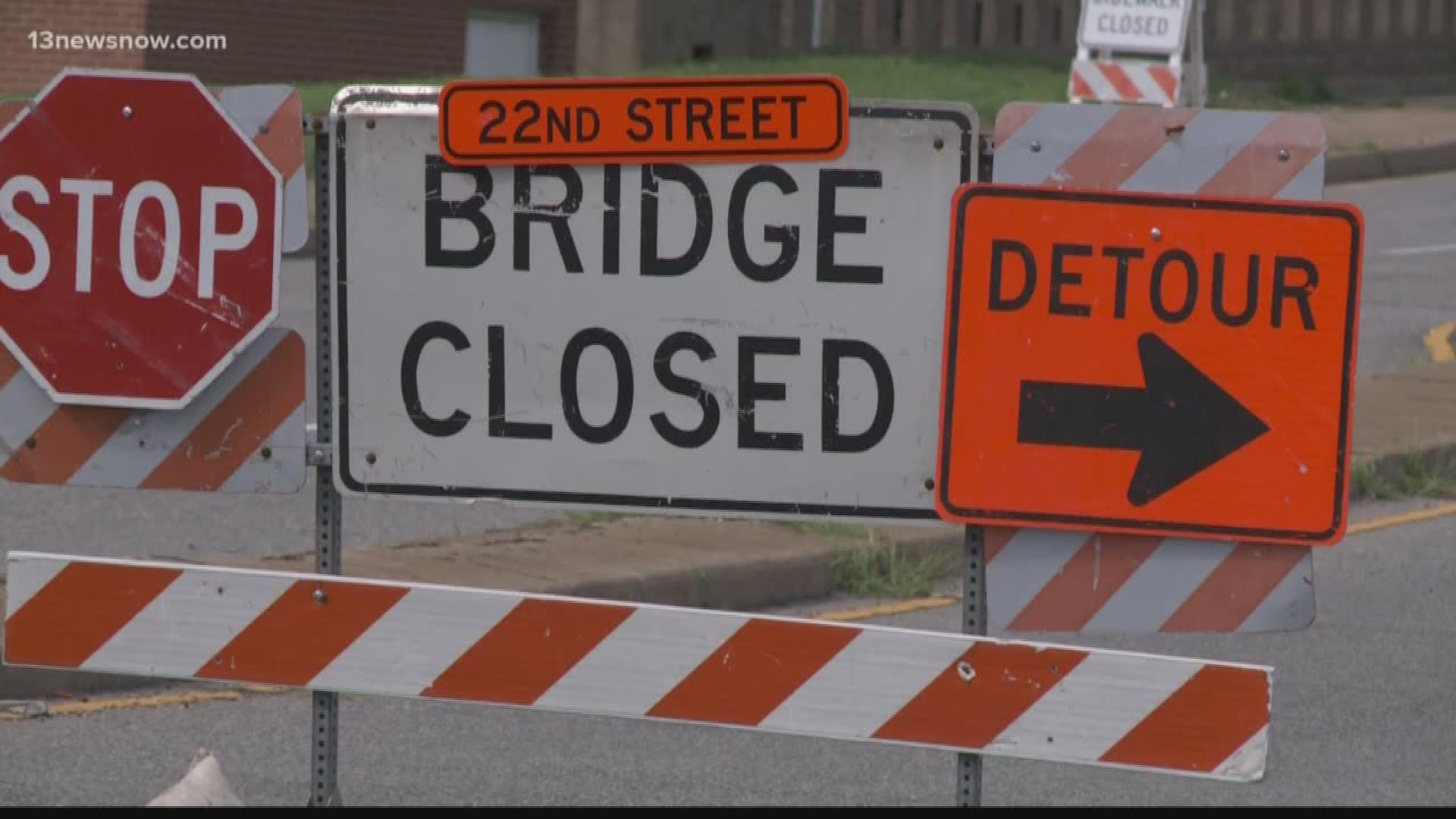 The 22nd Street Bridge in Chesapeake was abruptly closed Wednesday after public works crews discovered serious deterioration during their annual inspection.