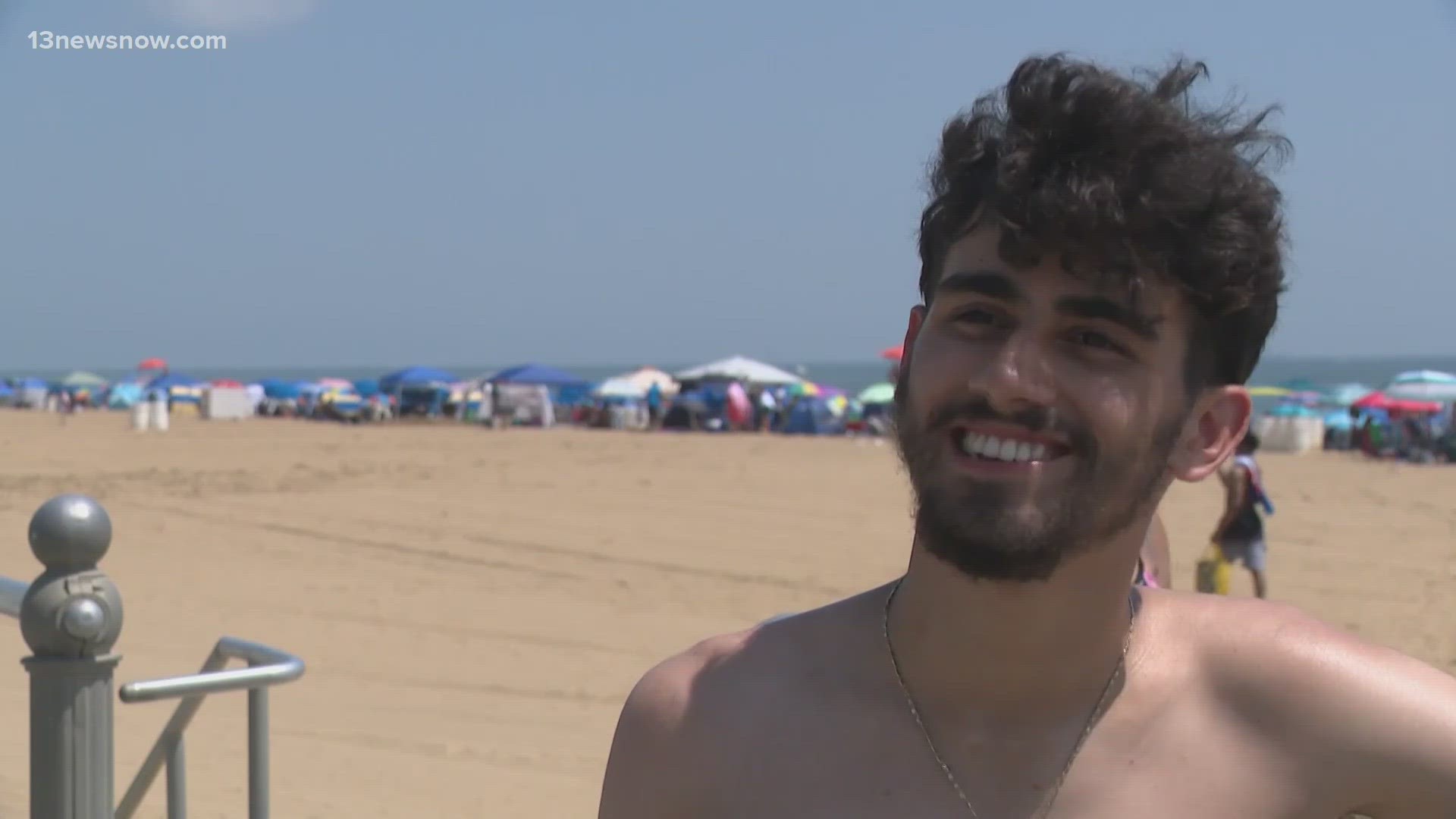 A lot of people spent this holiday afternoon enjoying the sun, surf, and sand at the Virginia Beach Oceanfront.