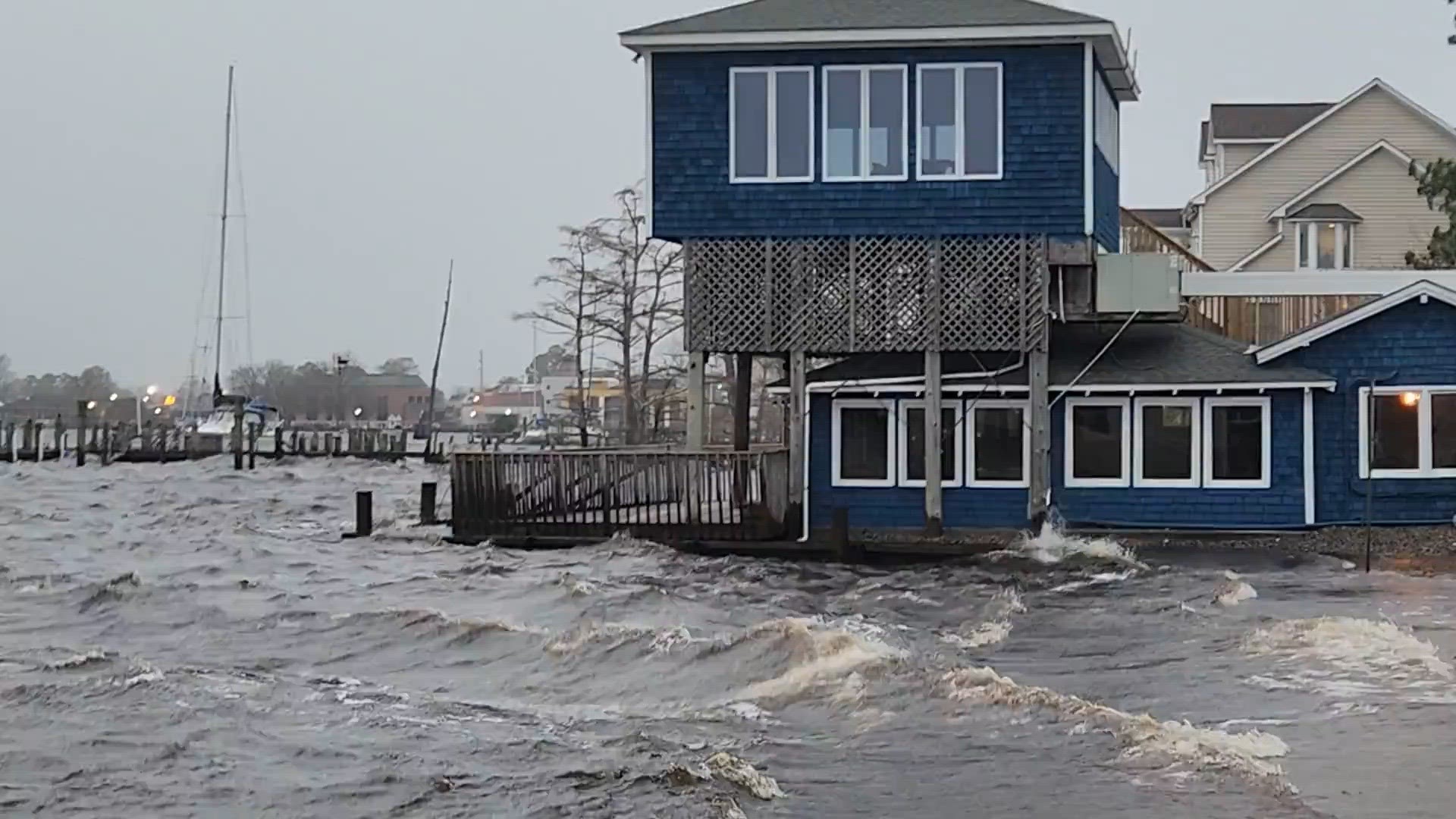 Tidal flooding caused by a storm system in Elizabeth City, NC on Jan. 9, 2024.
Credit: Allan