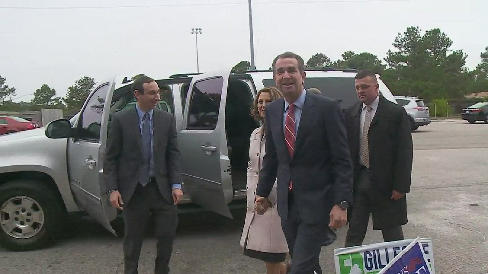 Democratic gubernatorial candidate Ralph Northam and his wife cast their ballots in Norfolk on election.