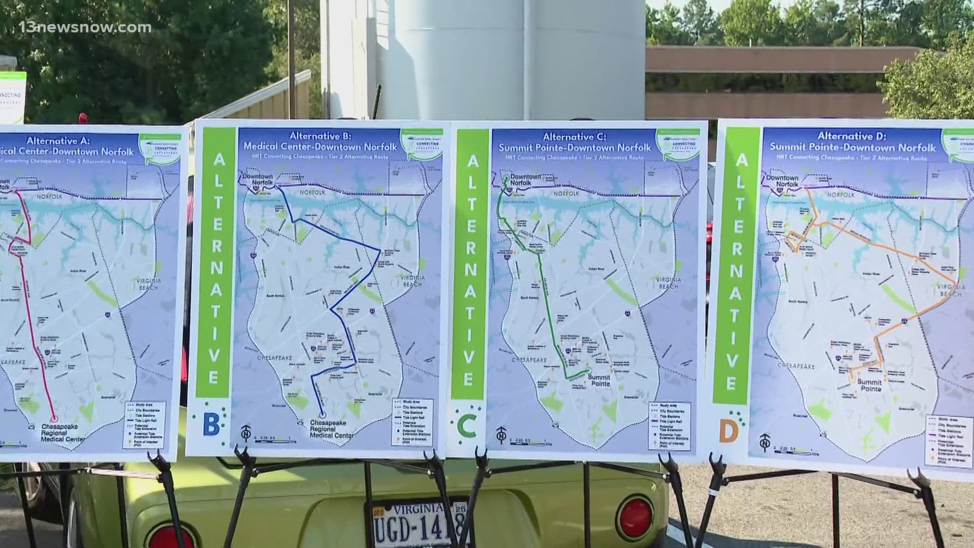 Hampton Roads Transit narrowed 16 different alternative routes, down to four different ideas designed to connect Chesapeake residents.