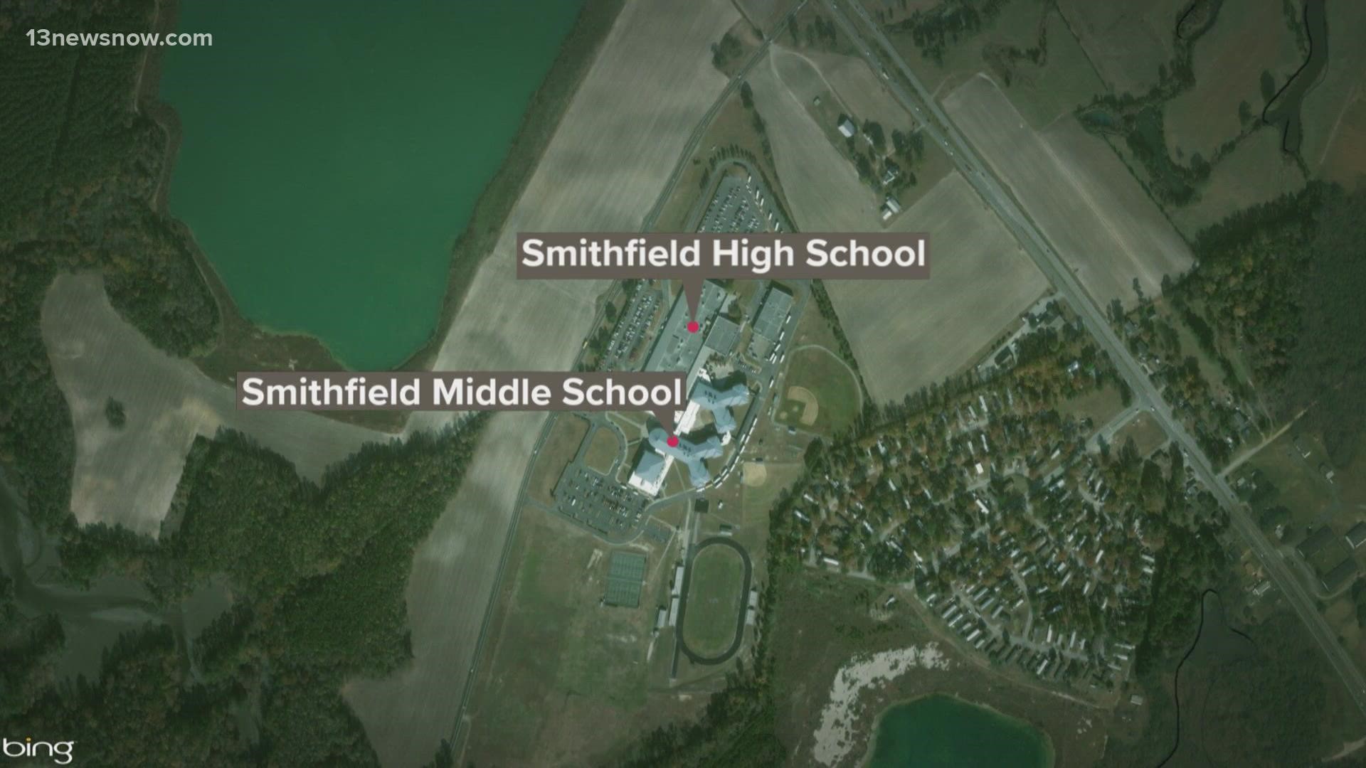 Isle of Wight County Sheriff's deputies were at Smithfield High School and Smithfield Middle School Friday after someone made a bomb threat against the high school.