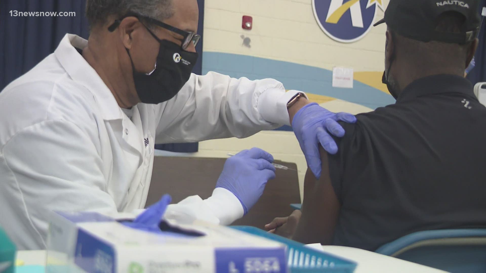 Students from Hampton University also volunteered to help administer doses of the vaccine.