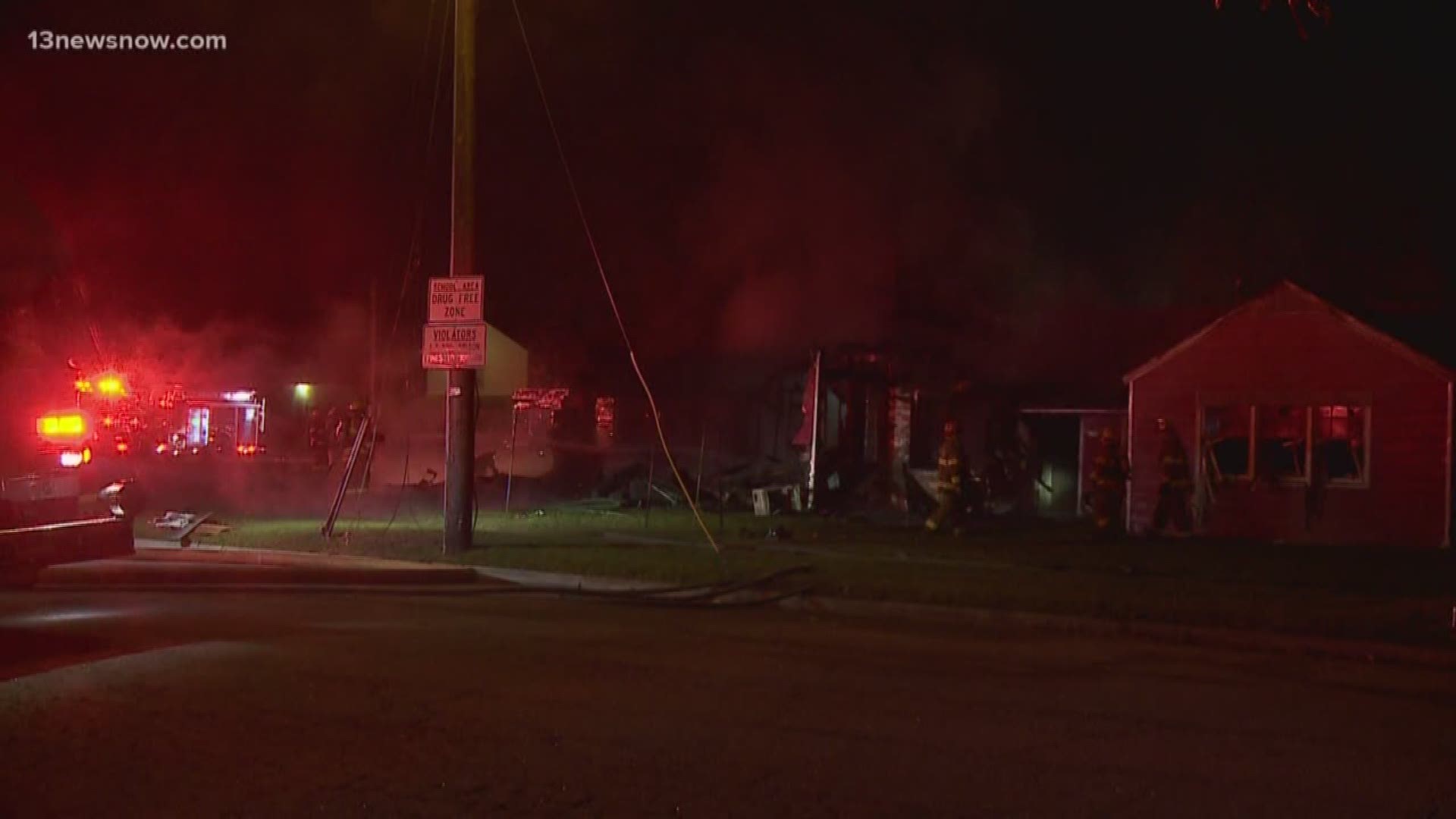 Investigators are working to learn what sparked a fire at an abandoned building in Portsmouth.