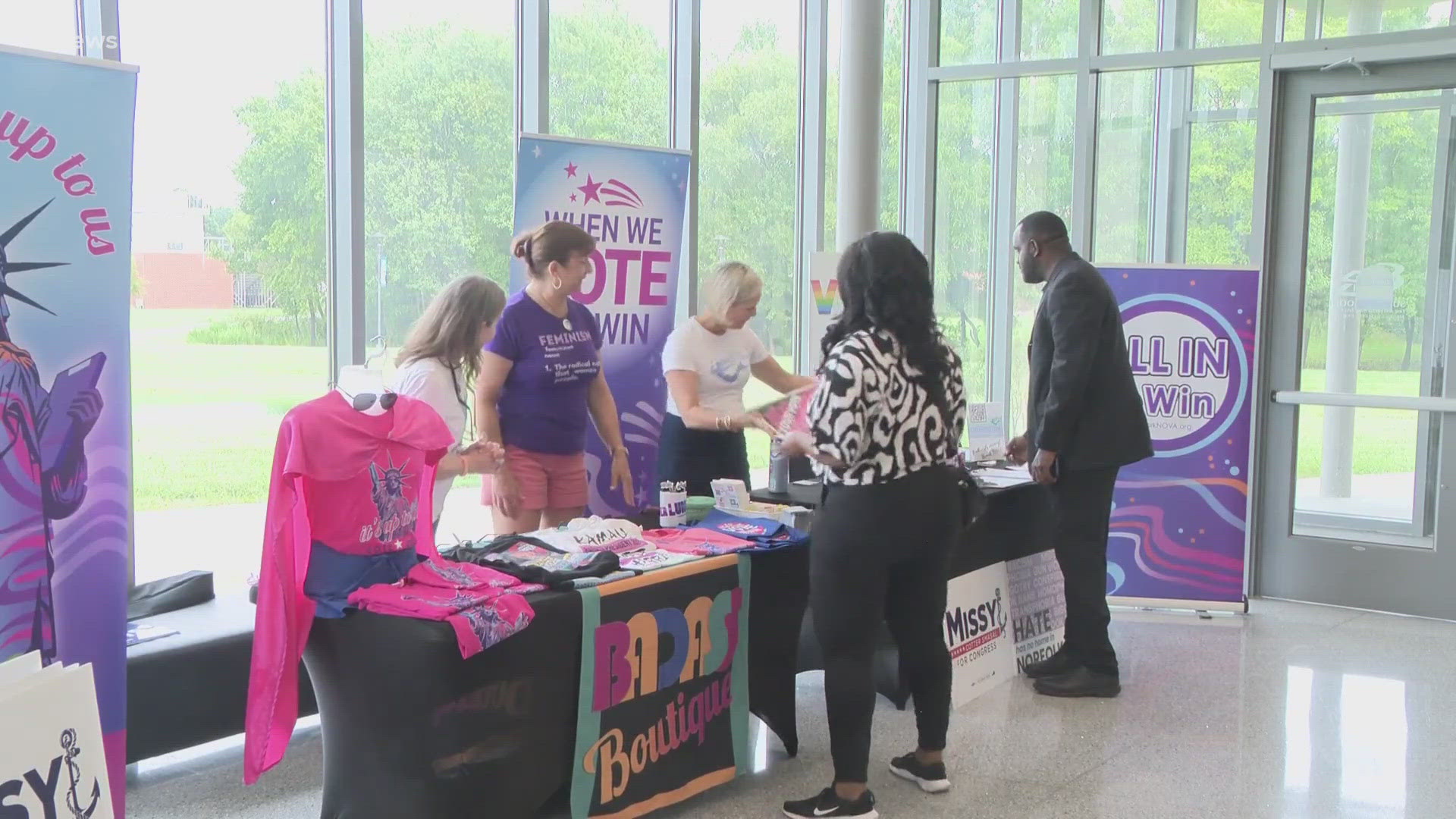 A national bus tour focused on young voters in swing districts made a stop in Virginia Beach on Tuesday.