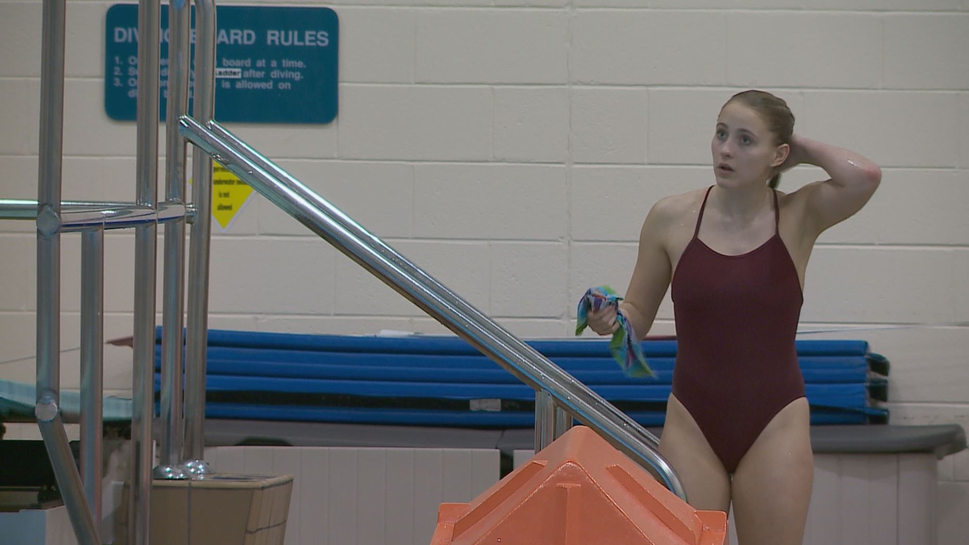 Francella is a two-time state champion in the 1 meter springboard. She is taking aim at number three.