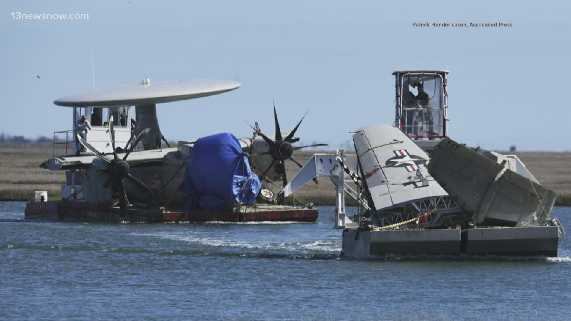 One of three sailors on the plane died in the crash, while the other two were rescued by Maryland State Police.