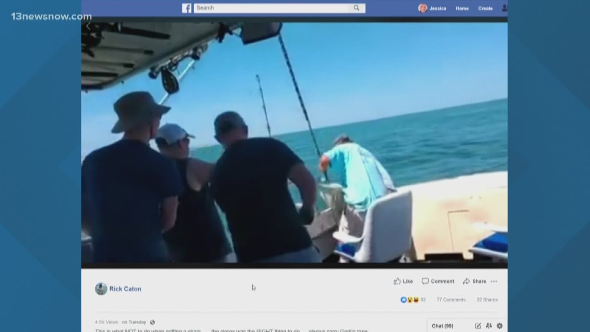 A North Carolina boat captain was trying to help some anglers enjoy their experience off the coast of Cape Hatteras when one of them reeled in a Blacktip shark. When the fisherman used a gaff to get the shark in the boat, it bit the captain.