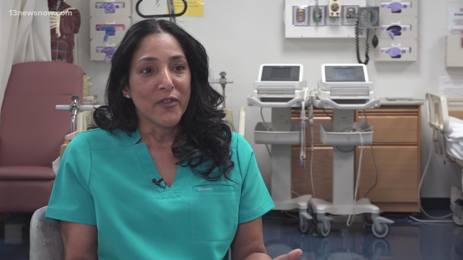 A transplant to Hampton Roads, 58-year-old Angie Joaquin of Chesapeake moved from New York with the goal of going to nursing school.