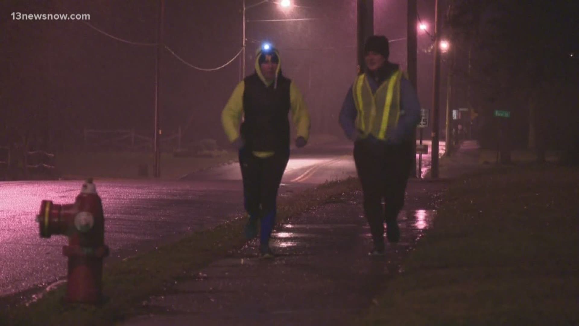 It's wet and cold, but that's not stopping people from getting in a good run!