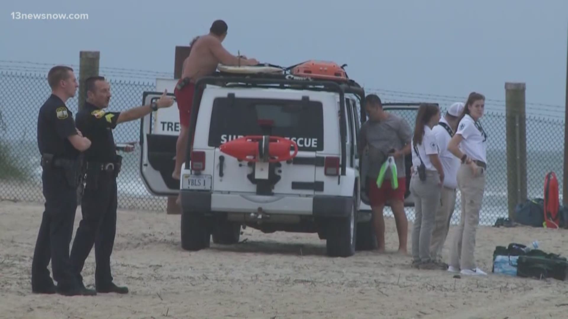13News Now Chenue Her was at the demonstration the Coast Guard gave swimmers and beachgoers about how to spot rip currents and escape them if you're caught in them.