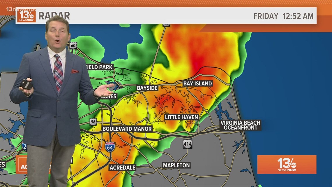 Tornado warning overnight in Hampton Roads