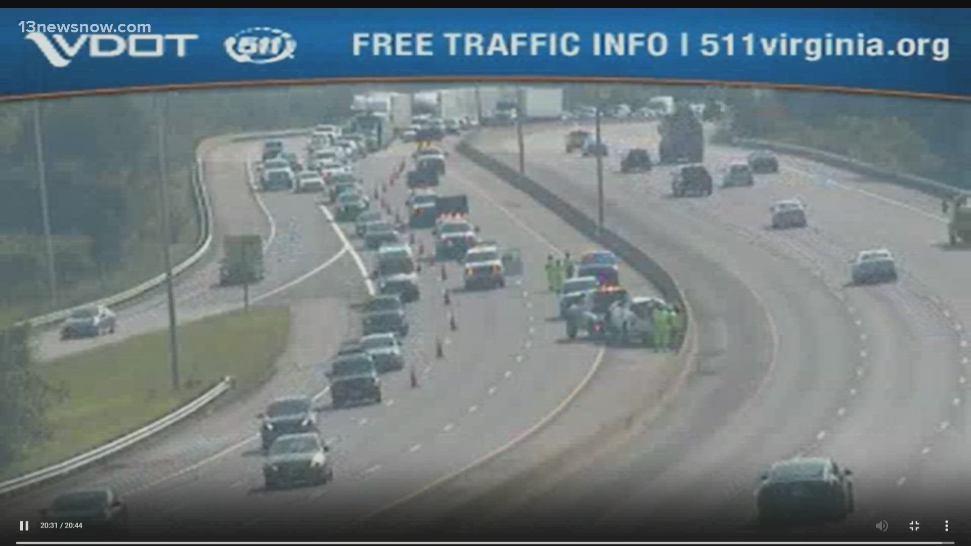 The lane closure is on the northbound side near Aberdeen Road, which is Exit 3.