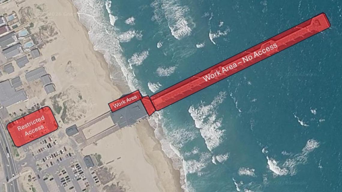 Fishing on hold at Jennette's Pier as re-planking project continues ...