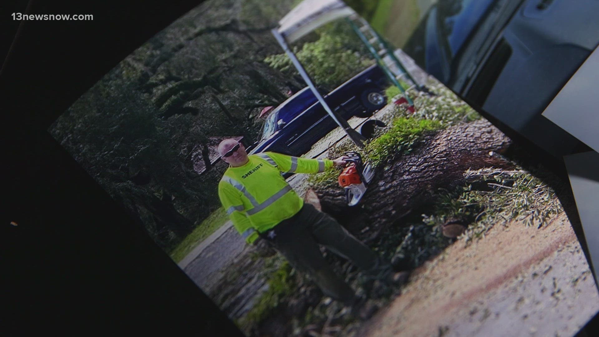 Deputy Jason Patch spent days cleaning debris along the Gulf Coast.