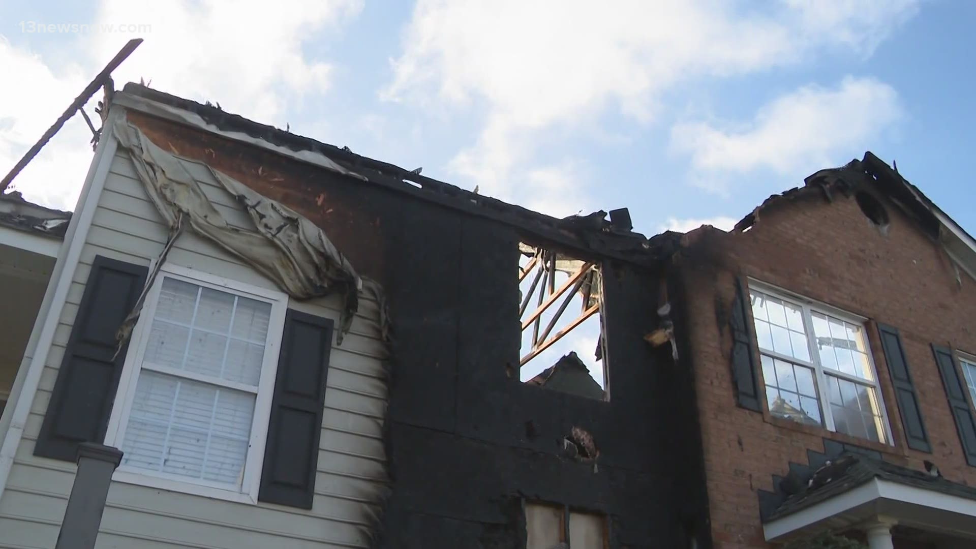 When firefighters arrived they found heavy smoke and flames coming from the side of the structure of The Crescent Condos, between Nimmo Pkwy and General Booth Blvd.