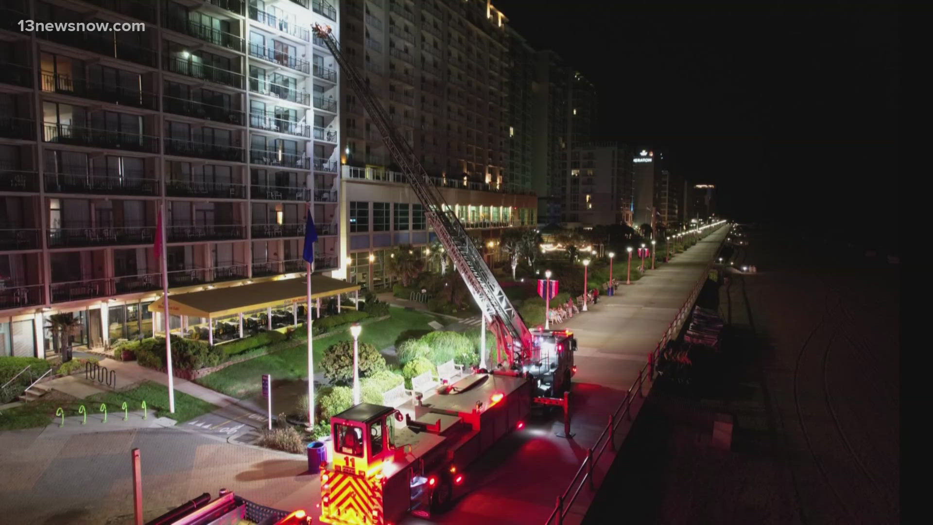 The fire happened on the 9th flood or the Four Sails Resort Hotel on Atlantic Avenue, just before 1 a.m. Saturday. No one was injured.