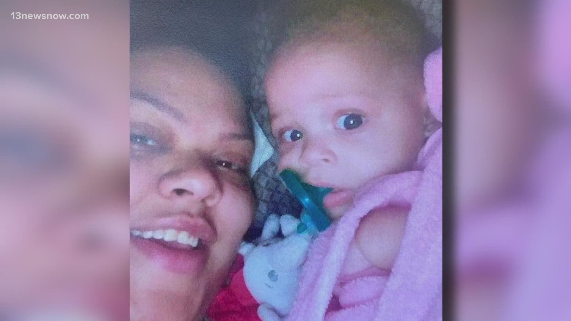 Baby Amelia died in April after a driver rear-ended her mother's car, which had broken down in Isle of Wight county. The driver was charged with reckless driving.