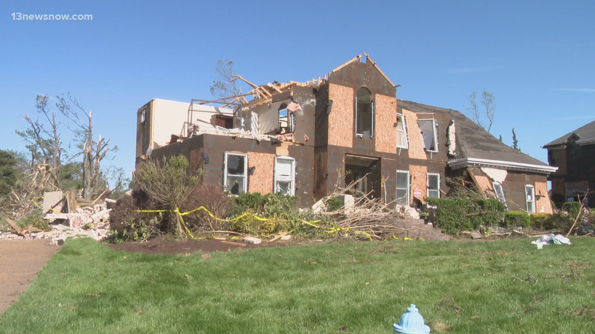 Days after a powerful EF-3 twister ripped through the area, cleanup efforts are making a dent.